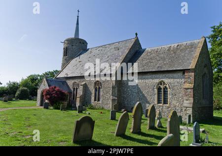 Exterior view of the church of St Mary, Titchwell village, on the North Norfolk coast, UK Stock Photo
