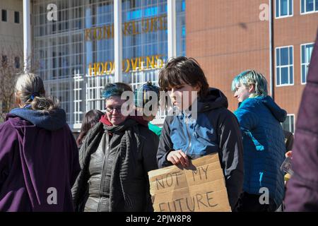 Environmental activists protest at Dutch Tata Steel plant