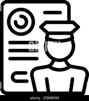 Safety documents icon outline vector. Police guard. Lock data Stock Vector