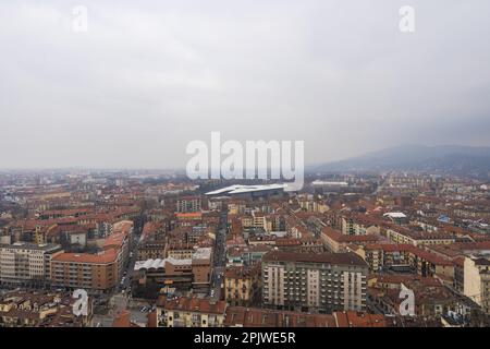 View from Mole Antonelliana, Interior, Elevator, Torino, Italy, Europe Stock Photo