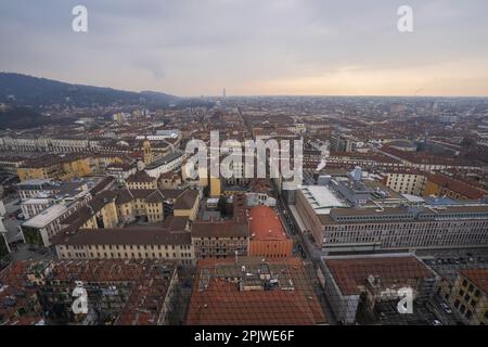 View from Mole Antonelliana, Interior, Elevator, Torino, Italy, Europe Stock Photo