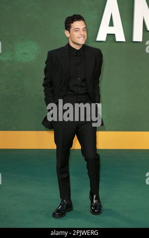 Rami Malek attends the 'Amsterdam' European Premiere at Odeon Luxe Leicester Square in London. Stock Photo