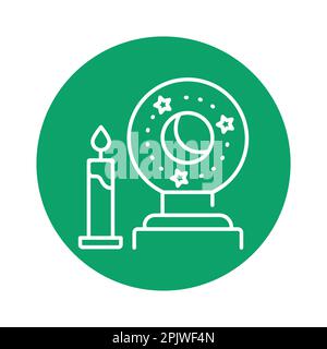 Crystal Ball color line icon. Isolated vector element. Outline pictogram for web page, mobile app, promo Stock Vector