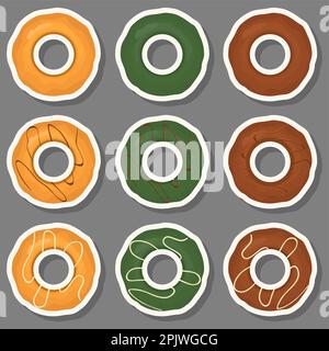 Big set homemade cookie different taste in pastry biscuit, large kit cookie consist of collectible natural tasty food biscuit it pastry accessory, fre Stock Vector