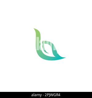 B Leaf Logo Design. Letter B Organic Logo Stock Vector