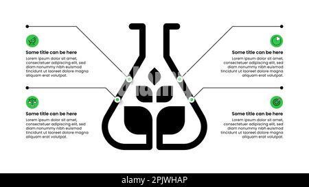Infographic template with icons and 4 options or steps. Laboratory tube. Can be used for workflow layout, diagram, banner, webdesign. Vector illustrat Stock Vector