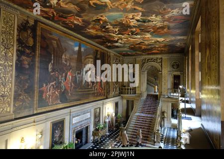 Main Entrance Hall Chatsworth House Derbyshire Stock Photo - Alamy