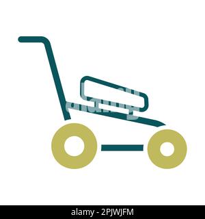 Lawn mower vector icon. Gardening grass-cutter. Graph symbol for agriculture, garden and plants web site and apps design, logo, app, UI Stock Vector