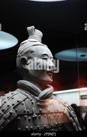 Terracotta Army Museum. Finds from excavation N° 2. Archer. Shaanxi, Xi'An, China Stock Photo
