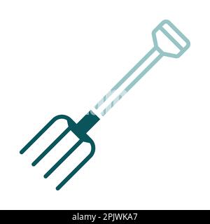 Garden pitchfork isolated vector icon. Graph symbol for agriculture, garden and plants web site and apps design, logo, app, UI Stock Vector