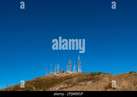 Trip to the hills of the hinterland of Genoa, Liguria, Italy in the month of January. Stock Photo