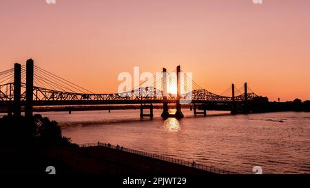 Louisville Kentucky - Abraham Lincoln Bridge Stock Photo
