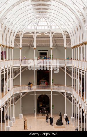 -Edinburgh,Scotland October 16, 2015  Grand Gallery of the National Museum of Scotland. It was renovated in 2011 Stock Photo