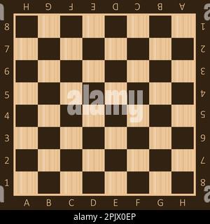 Chess boards on wooden background. checkers or draughts, game with pieces in dark and light brown. Vector illustration. Eps 10. Stock Vector