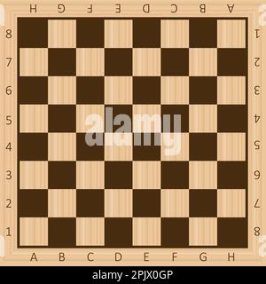 Chess boards on wooden background. checkers or draughts, game with pieces in dark and light brown. Vector illustration. Eps 10. Stock Vector