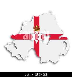 Northern Ireland map on white background with clipping path 3d illustration Stock Photo