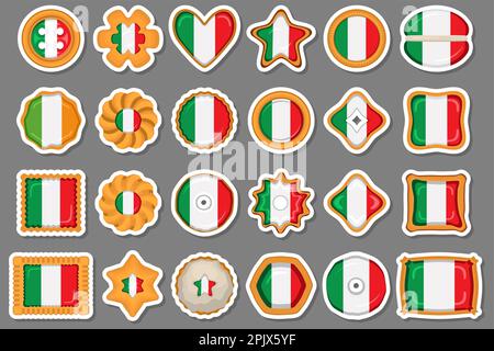 Homemade cookie with flag country Ireland in tasty biscuit, cookie consist of sign flag country Ireland on natural biscuit, fresh biscuit cookie with Stock Vector