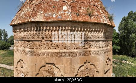 Halime Hatun Tomb is located in the Seljuk cemetery in Gevas district. The tomb was built in the 13th century during the Seljuk period. Stock Photo