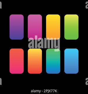 Set of color 8 Gradient Background . Modern screen vector design for mobile app. Pastel gradient background. color Stock Vector