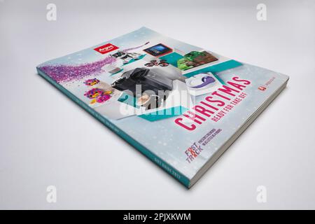 An Argos 2017 catalogue, Christmas Gift Guide (Ready for Take Off), photographed on a white/light grey background. Stock Photo