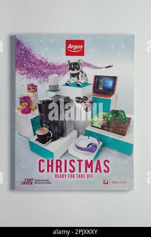 An Argos 2017 catalogue, Christmas Gift Guide (Ready for Take Off), photographed on a white/light grey background. Stock Photo