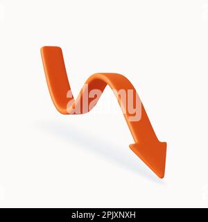 3d arrow going down stock icon Stock Vector