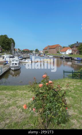 Toenning at Eider River in North Frisia,Eiderstedt Peninsula, Germany Stock Photo