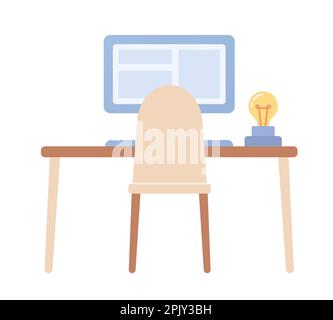 Workspace for idea generator semi flat color vector object Stock Vector