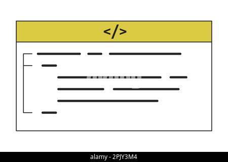 Text-based coding linear flat duo color vector icon Stock Vector