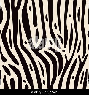 Zebra print, vector seamless pattern in beige and brown colors Stock Vector