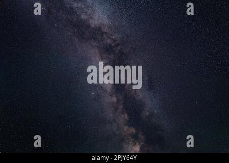 Panorama view universe space shot of milky way galaxy with stars on a night sky background Stock Photo