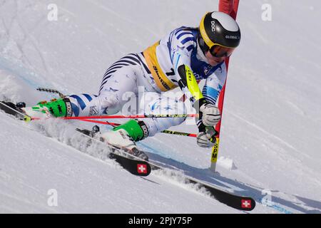 Lila Lapanja competes in the women's giant slalom ski race during the U ...