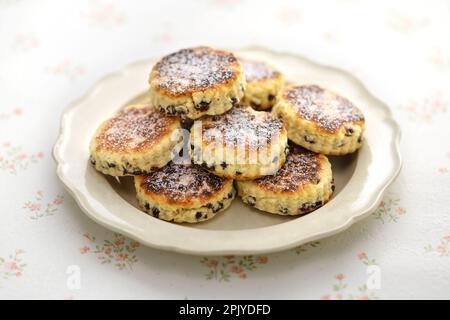 homemade Welsh cakes ( bakestones ) Stock Photo