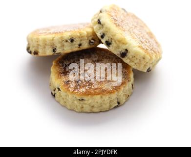 homemade Welsh cakes ( bakestones )  isolated on white background Stock Photo