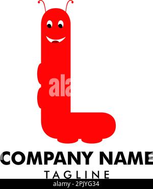Worm Letter L Logo Design Stock Vector