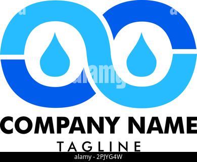 Water Drop Logo Infinity Design Vector Template Stock Vector