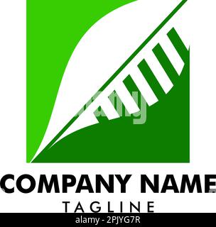 Square leaf nature logo template Stock Vector
