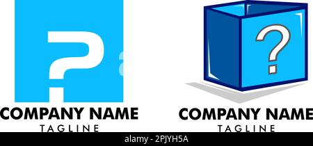 Set of Question Box Logo Template Design Stock Vector