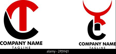 Set of Initial Letter Logo CT Template Vector Design Stock Vector