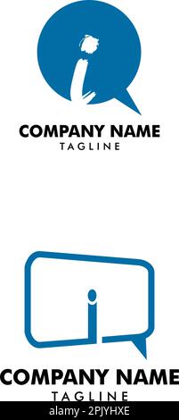 Set of Letter Initial I Chat Logo Design Template Stock Vector