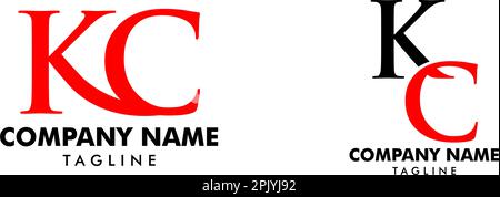 Set of Initial Letter KC Logo Template Design Stock Vector