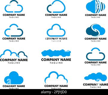 Modern cloud logo design set Stock Vector Image & Art - Alamy