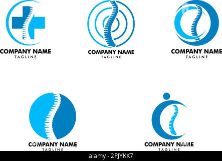 Set of Chiropractic Concept Logo Design Template Stock Vector