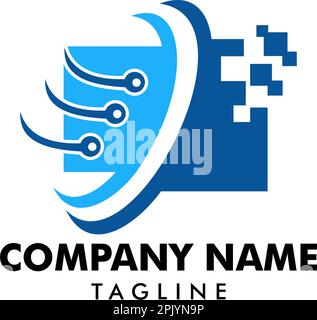 Pixel Folder Logo Template Design Vector Stock Vector