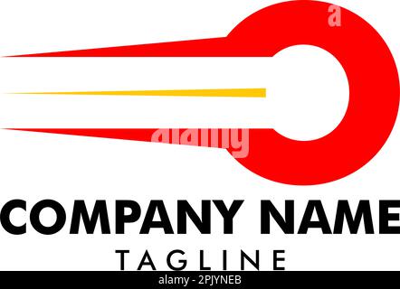Motion Speed Letter O Logo Design Template Element Stock Vector