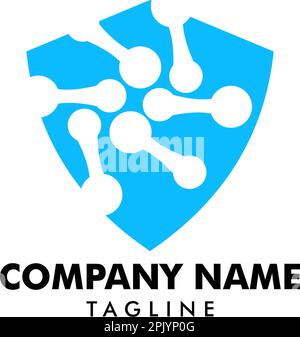 Molecule Shield Logo Template Vector Illustration Stock Vector