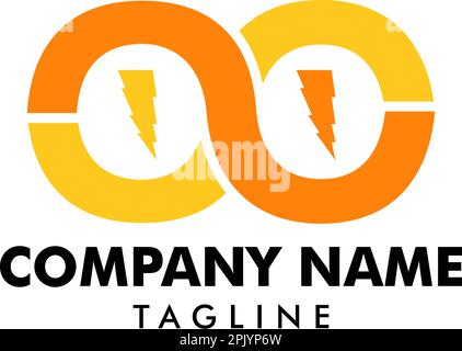 Lightning Infinity Logo Template Design Stock Vector