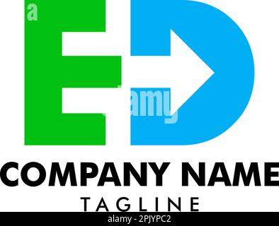 Letter ED with Arrow Logo Vector Stock Vector
