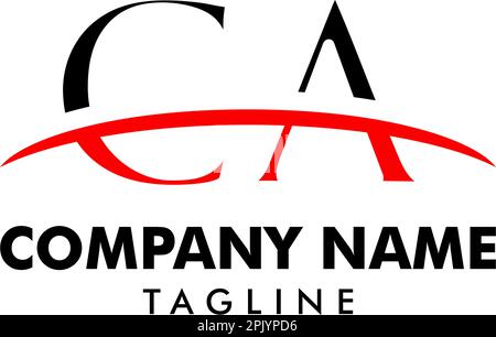 Initial letters CA illustrations designs with swoosh vector for company logo Stock Vector