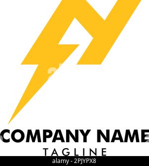 Letter N thunder bolt design logo Stock Vector